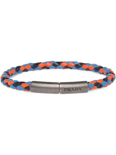 prada braided leather wrist strap